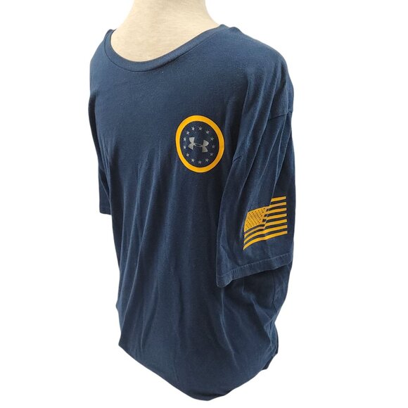 Under Armour Mens HeatGear Loose Fit T-Shirt "By Sea" Navy Blue Size L - Picture 6 of 9